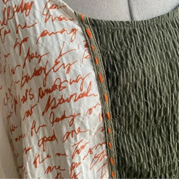 ZEDD PLUS Women's Asymmetrical Green White Geometric Pattern Tunic Size XL - Picture 6 of 9